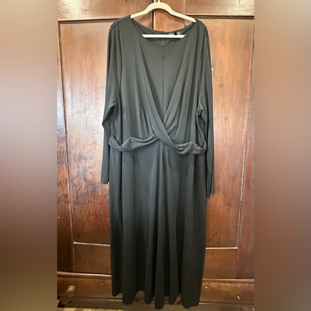 Eloquii Black Long Sleeve Midi Dress